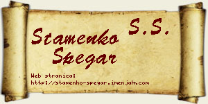 Stamenko Špegar vizit kartica